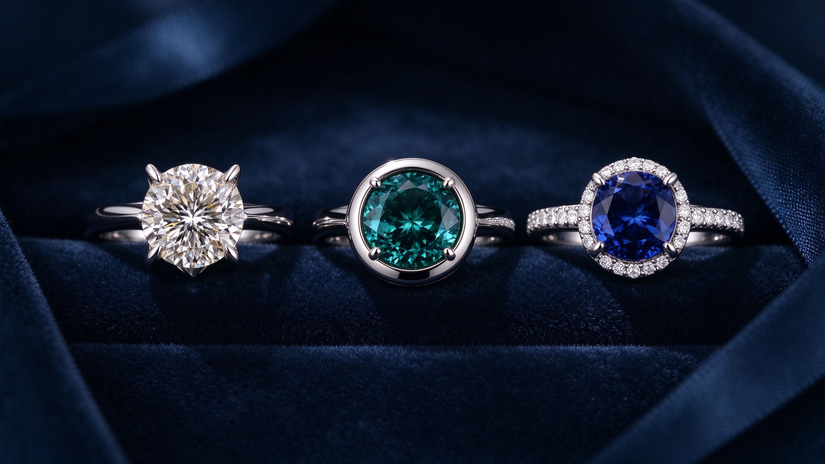 Three stone setting styles
