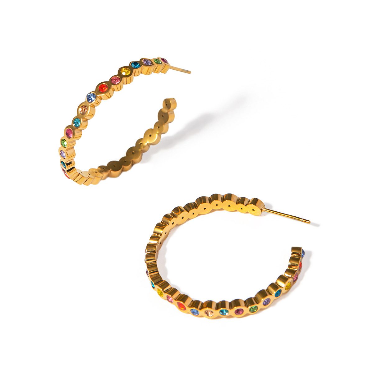 Christmas Earrings Wholesale in 925 Sterling Silver with Colorful Cubic Zircon