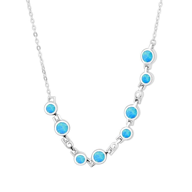 Custom Women Gemstone Jewelry Fashion Silver Tennis Chain Necklace