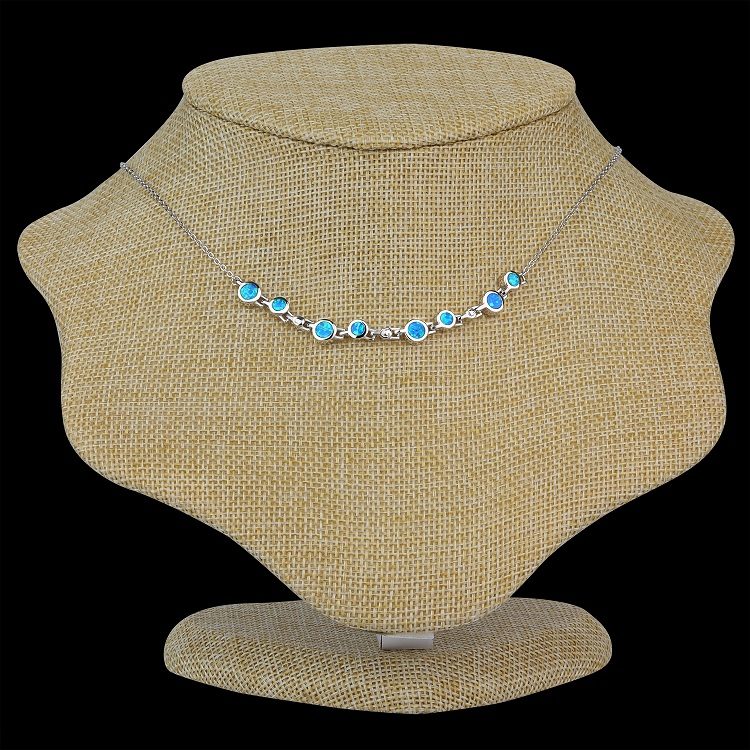 Custom Women Gemstone Jewelry Fashion Silver Tennis Chain Necklace