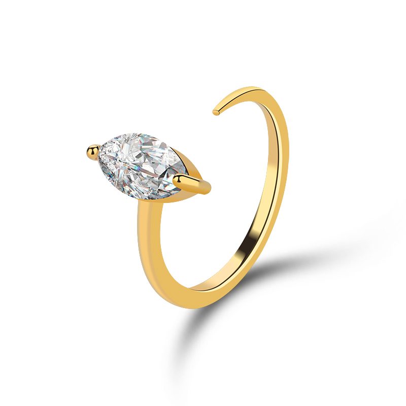Mascot Fashionable Custom Cubic Zirconia14k Sgold Ring Adjustable Silver Ring Moissanite Ring 925 Sterling Silver