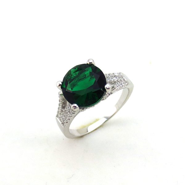 Israel Sterling Silver Ring Rhodium Plated 925 Sterling Silver Ring With CZ Stones