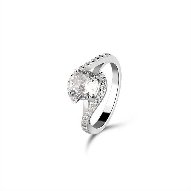 Custom Luxury Moissanite Diamond Silver Plated Anxiety Baguette Ring Sets for Couple Wedding Engagement Jewelry