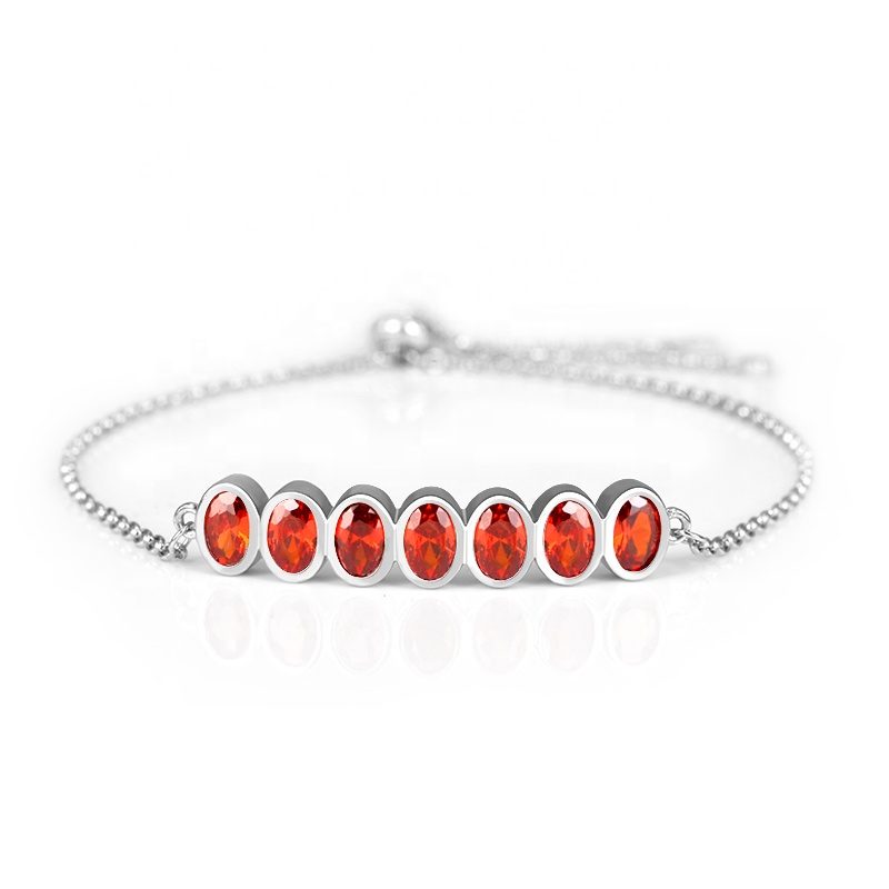 Custom Jewelry Zircon Gemstone Luxury 925 Sterling Silver Couple Bracelet