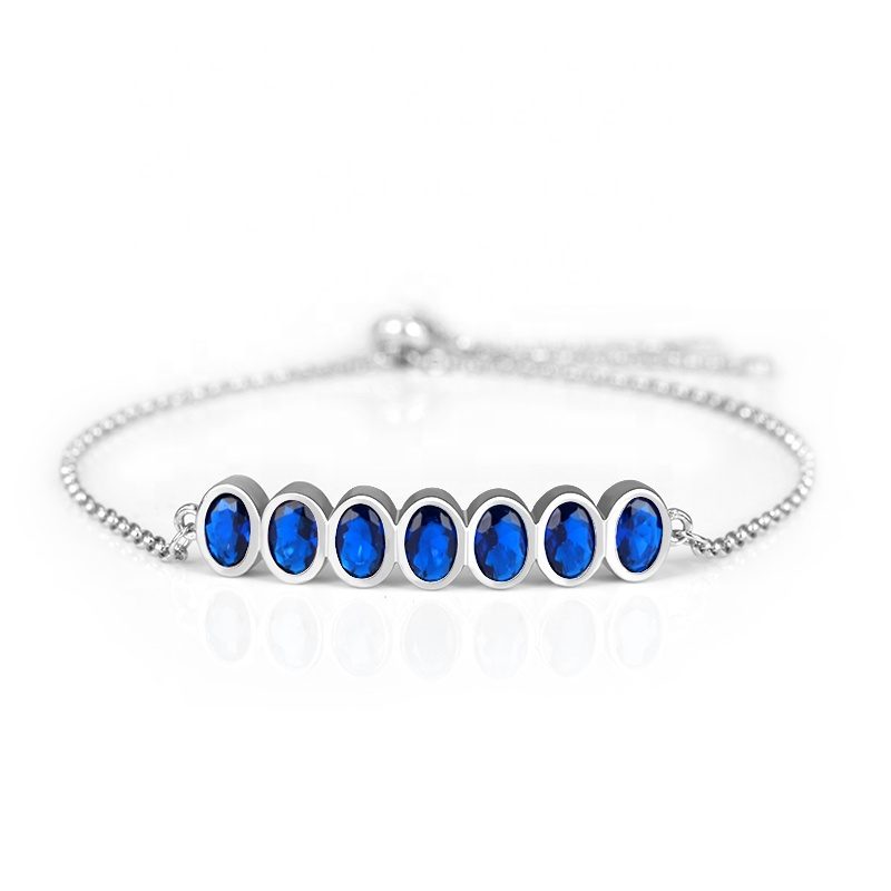 Custom Jewelry Zircon Gemstone Luxury 925 Sterling Silver Couple Bracelet