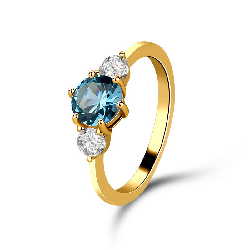 2023 Trendy Simple Engagement Ring Plating Gold Plated Ring Jewelry Diamond Engagement Ring