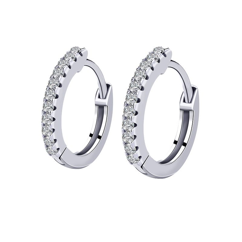 Custom Fashion Silver Crystal 2023 Romantic Women Navette Hoop Earrings