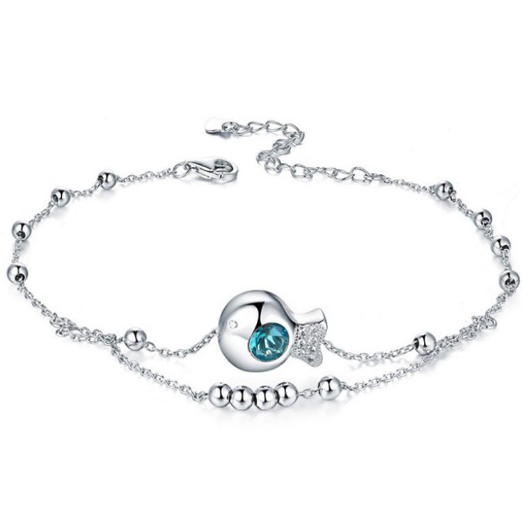 Little Goldfish Anklets Foot Jewelry 925 Sterling Silver Anklets for Women Jewelry Fashion Foot Anklet