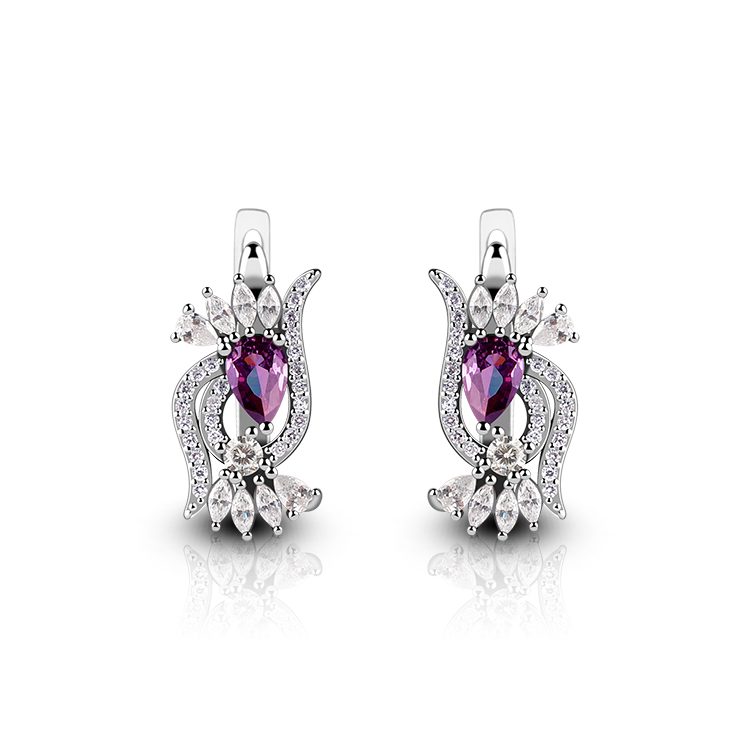 Hot Selling Popular Personalized Star Earrings Jewelry Fashionable All Match 925 Sterling Silver Zircon Hoop Earrings for Women