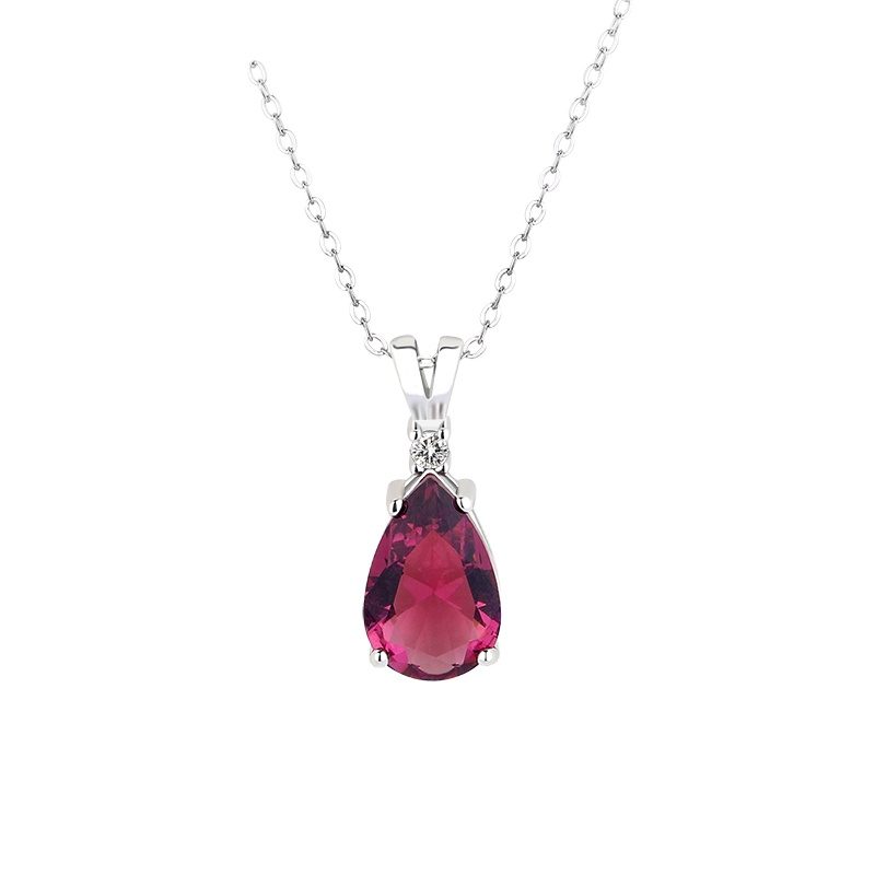 Custom 925 Silver Pendant Link Chain 925 Sterling Silver Water Drop Pendant Necklaces for Women Gifts