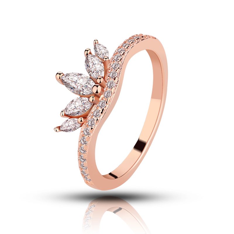 Engagement Diamond Rose Gold Sterling Silver Wedding Couple Ring