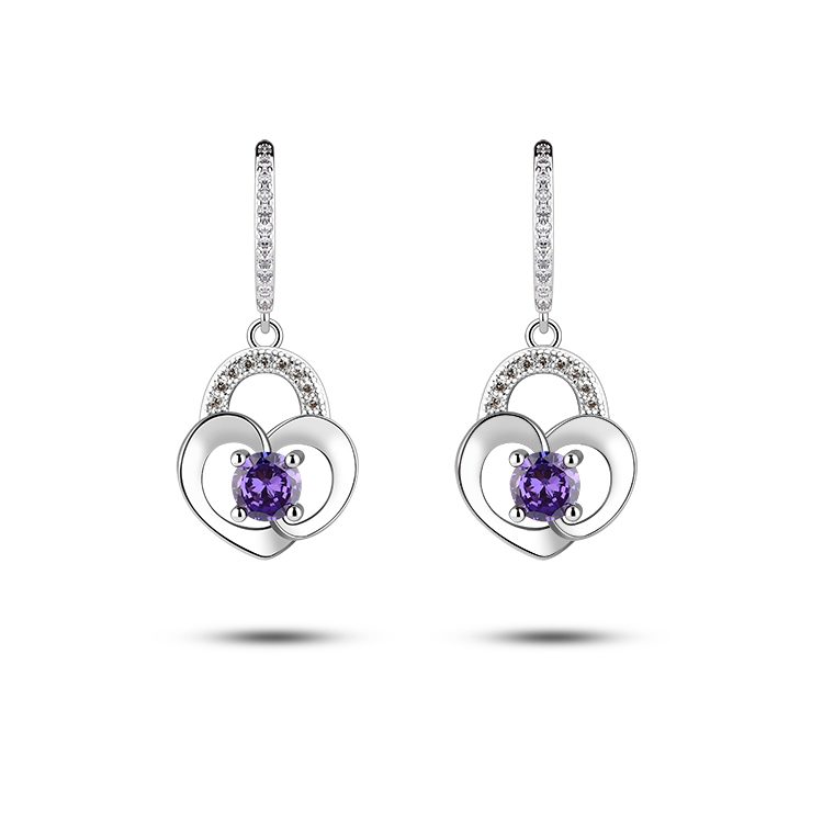 Wholesale Jewelry Luxury Emerald Sterling Silver Earrings Fashion 925 Sterling Silver Classic Silver Earring