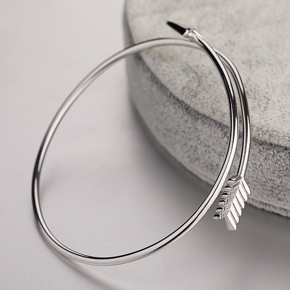 Dropshipping Ladies Handmade Indian Jewelry Arrow Silver Bracelet Bangle