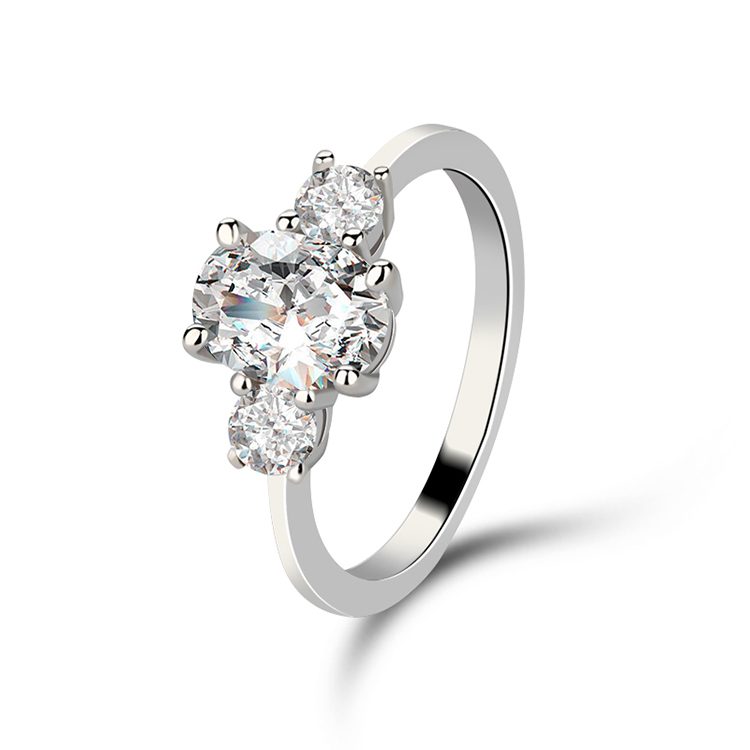 Purity Zircon Ring Fashion  Custom Wedding Women's  Engagement Anniversary Rings 925 Sterling Silver Ring