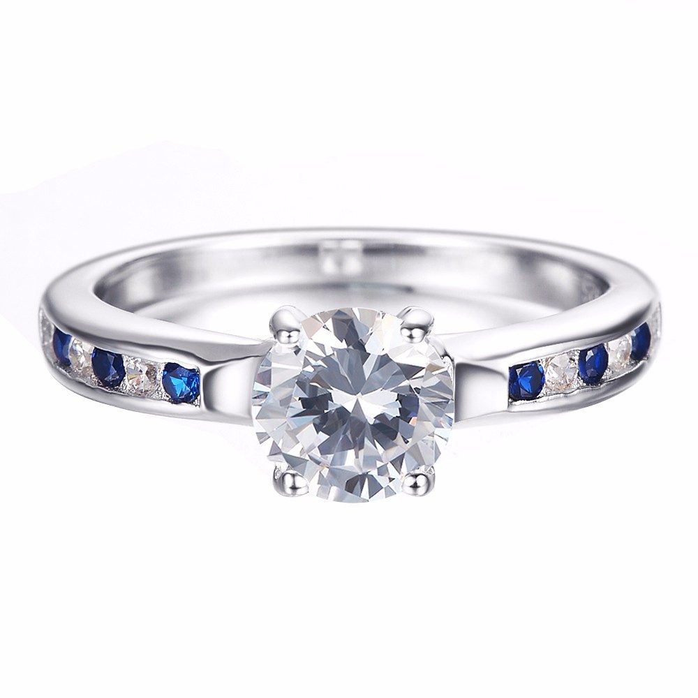 Crystal Cubic Zirconia Gemstone Sterling Silver 925 Jewelry Women Ring