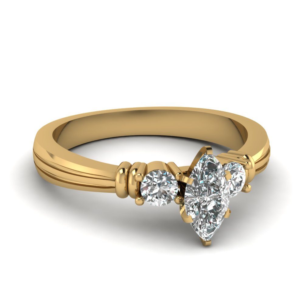 Shaped Marquise White CZ 925 Silver Metal 3 Stone Ring