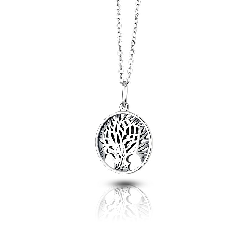 Mascot 925 Sterling Silver Shape Pendant Necklace Jewelry Dainty Round Pendant Necklace