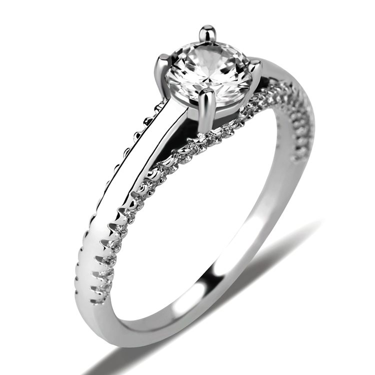Custom 925 Sterling Silver Couple Zircon Cz Wedding Ring Moissanite Diamond Halo Ring