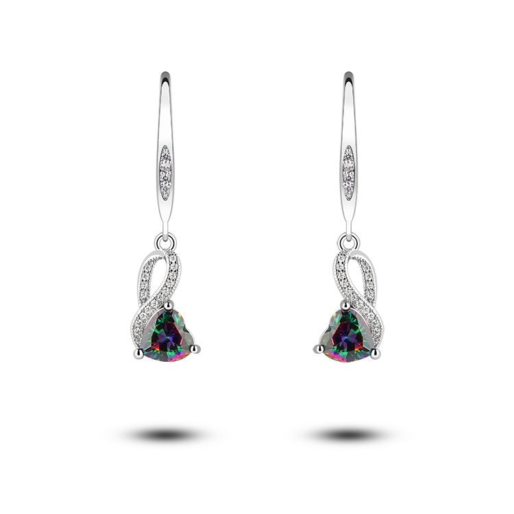 Custom Fashion 9k 18k Gold White Moissanite Earrings Decoration Gems