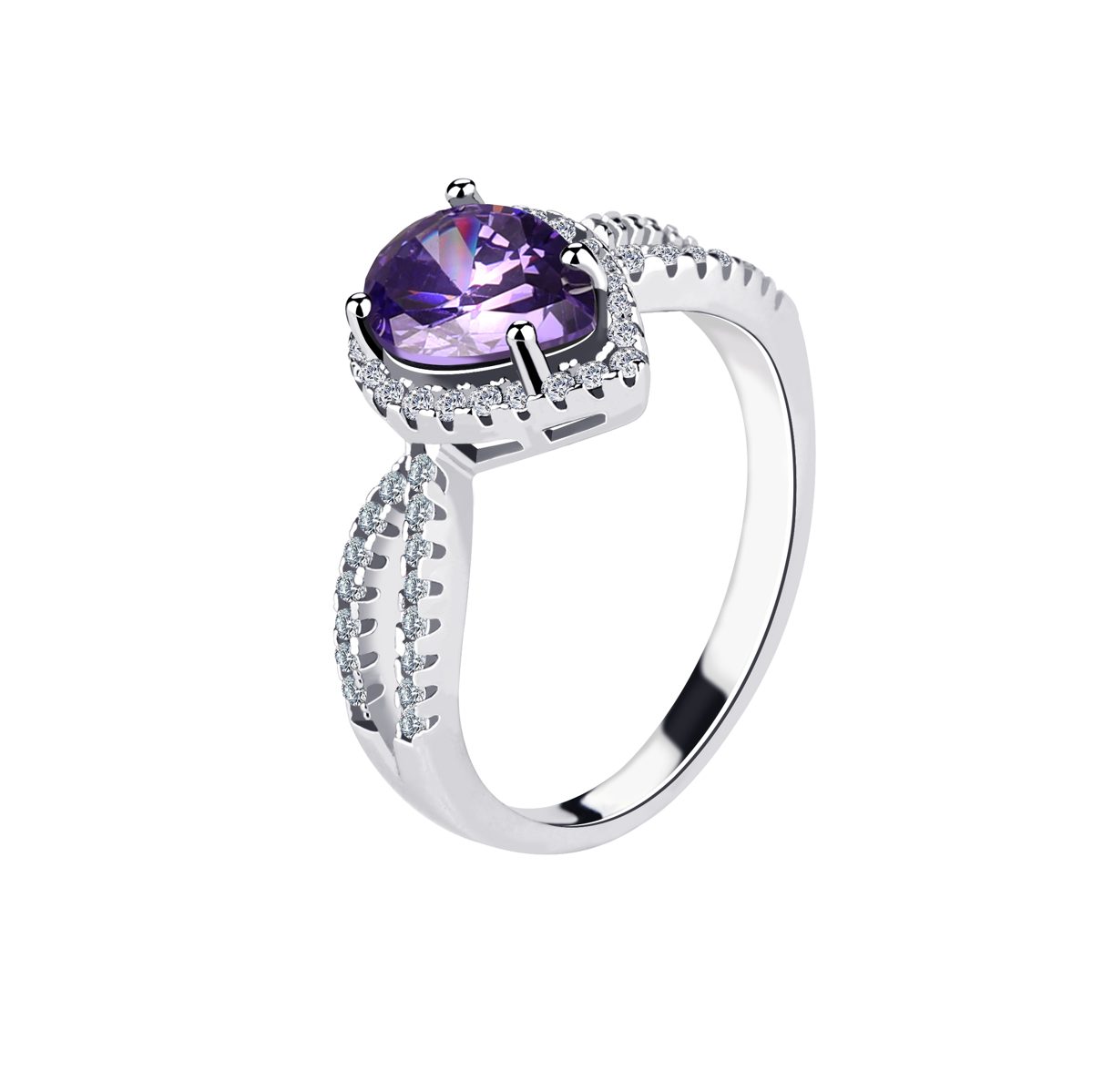 Mascot Custom European American S925 Silver Women Female Engagement Rings Zircon Fine Jewelry
