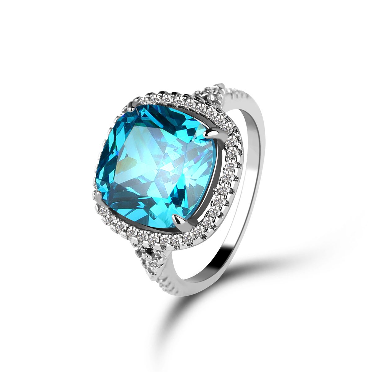Mascot Custom 925 Silver Big Oval Tanzanite Stone Vintage Engagement Rings for Women