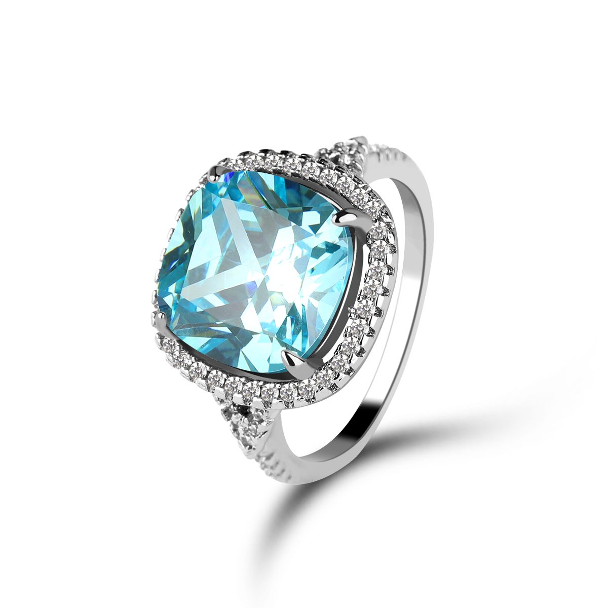 Mascot Custom 925 Silver Big Oval Tanzanite Stone Vintage Engagement Rings for Women
