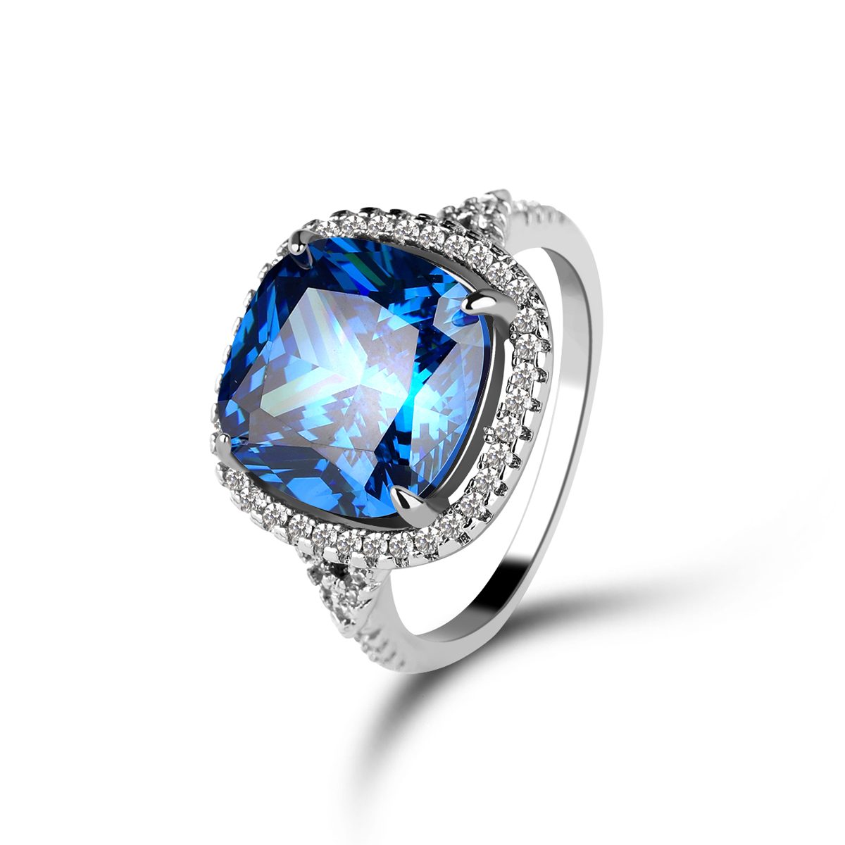 Mascot Custom 925 Silver Big Oval Tanzanite Stone Vintage Engagement Rings for Women