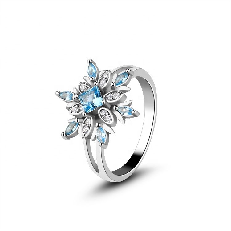 Custom Hot Selling Sapphire 925 Sterling Silver Rings 2024 New Trend Women Blue Stone Gemstones Gift S925 Fine Jewelry