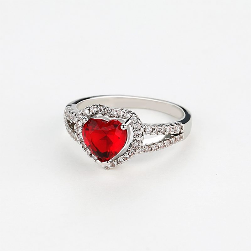 Mascot Wholesale Custom Jewelry Rhodium Plated Birth Stone Heart