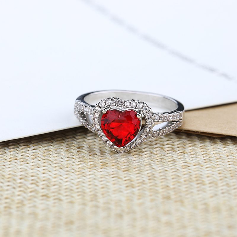 Mascot Wholesale Custom Jewelry Rhodium Plated Birth Stone Heart