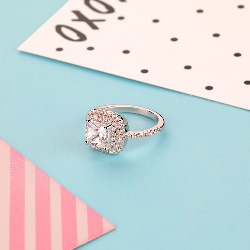 Mascot High Quality Silver Ring Jewelry Woman Silver 925 Gold Plated Sterling Ring With Gemstone Rings