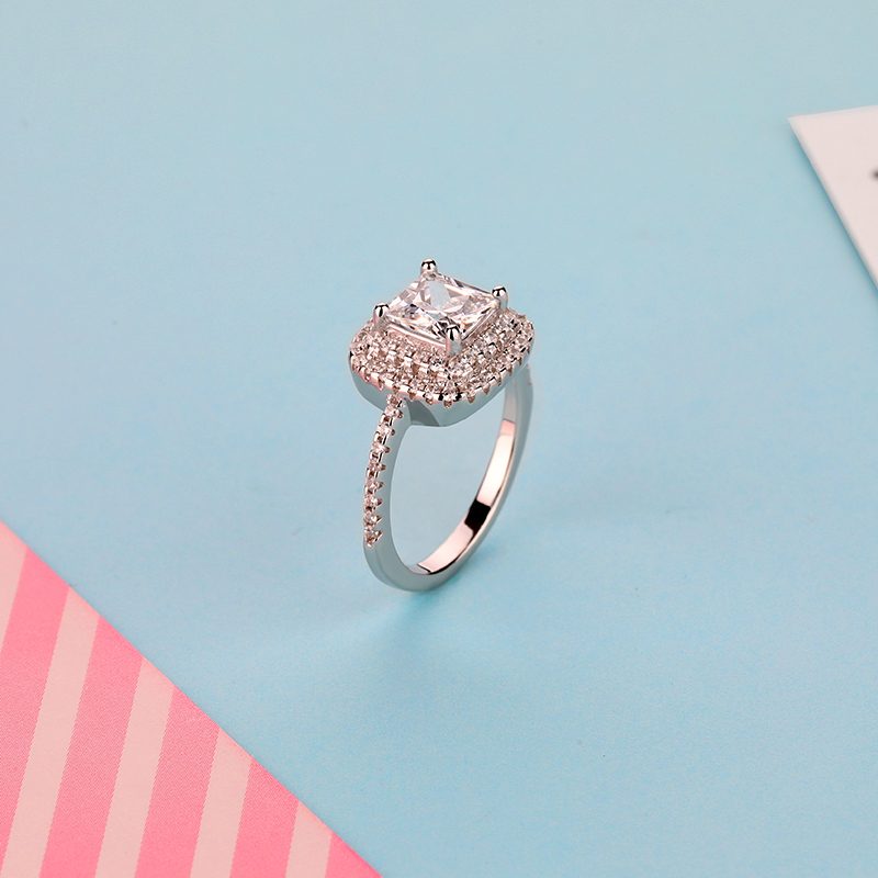 Mascot High Quality Silver Ring Jewelry Woman Silver 925 Gold Plated Sterling Ring With Gemstone Rings