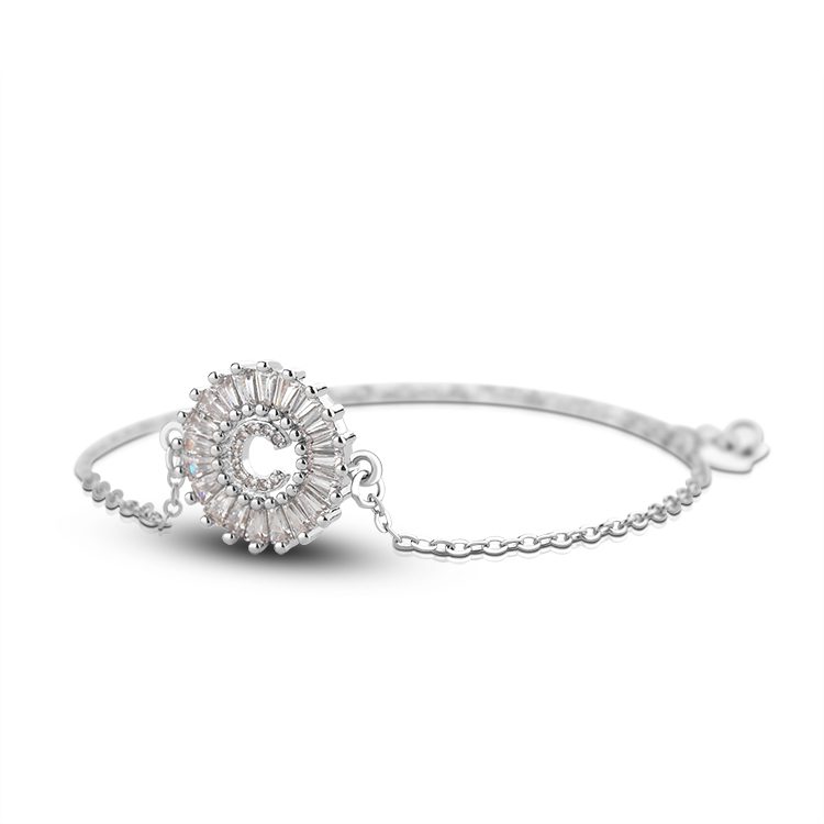 Adjustable 925 Sterling Silver Sunflower Heart Bangle, Micro Pave Zircon, for Women Stackable & Special Occasion Jewelry