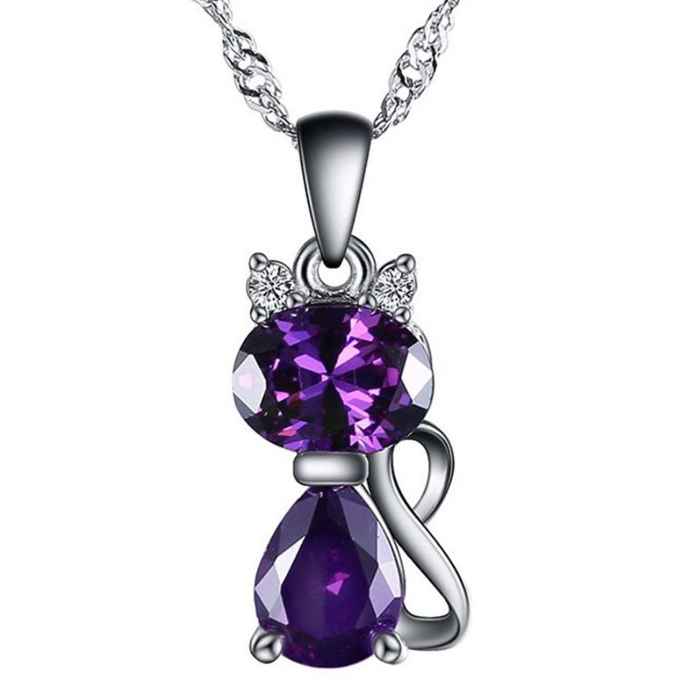 Jewellery of Cat Pendant Best 925 Sterling Silver Gift Mascot IGI Charm Pendants Marine Silver Jewelry Oval Cut Aperture Setting