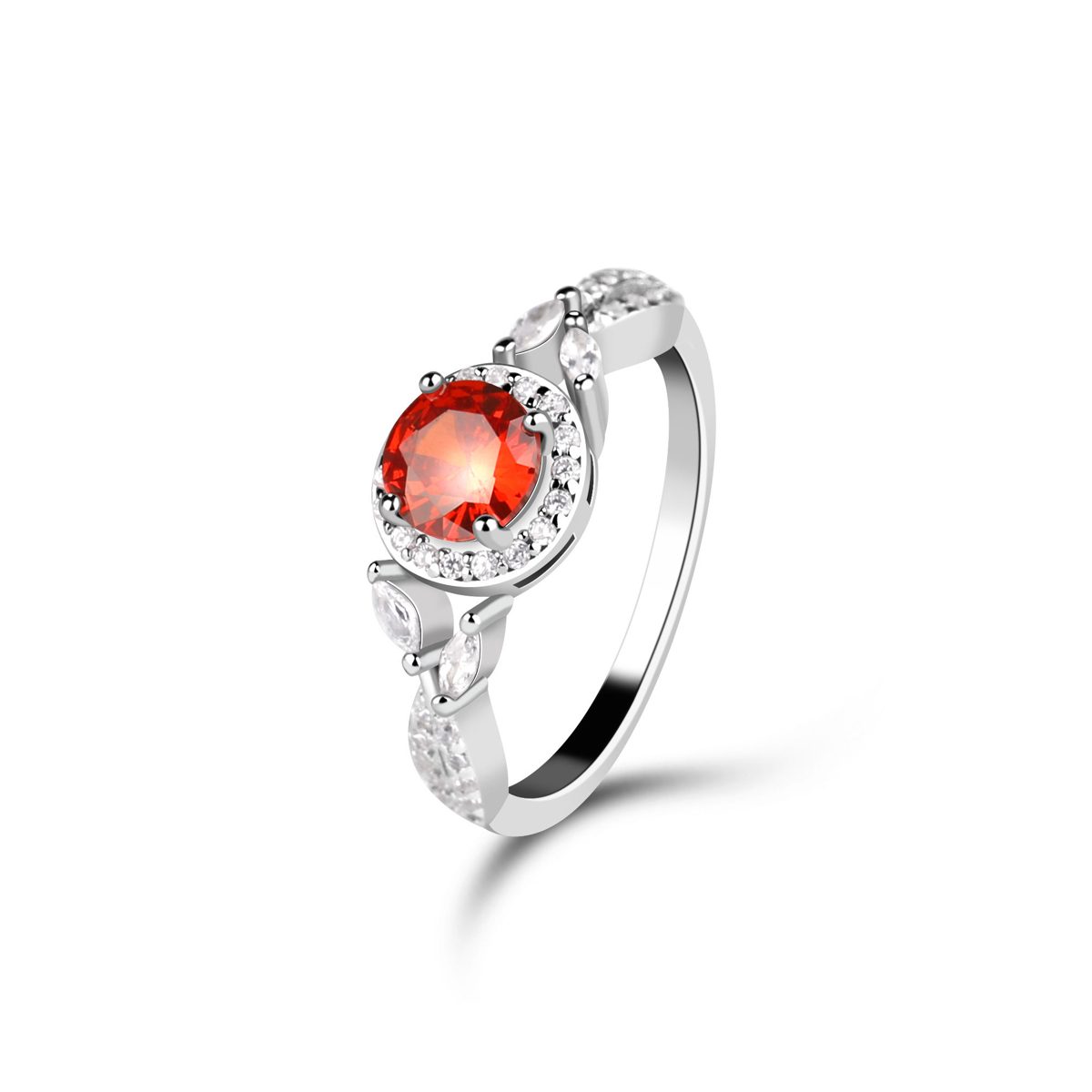 925 Sterling Silver Ring with Gold Plating and Multicolor Zircon for Women Customizable Design Available