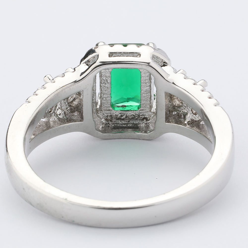 Trendy Green Stone Adjustable Stackable Rings for Women and Girls Gold & Silver Plated Fashion Jewelry