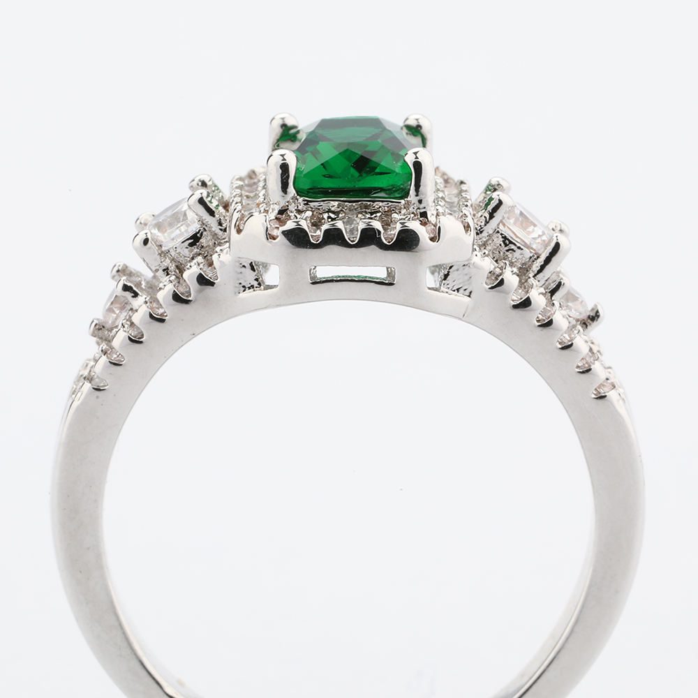 Trendy Green Stone Adjustable Stackable Rings for Women and Girls Gold & Silver Plated Fashion Jewelry