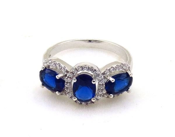 Mascot Trendy Gemstone Rings with Silver Plating for Unisex Men Women Engagement Wedding Gift