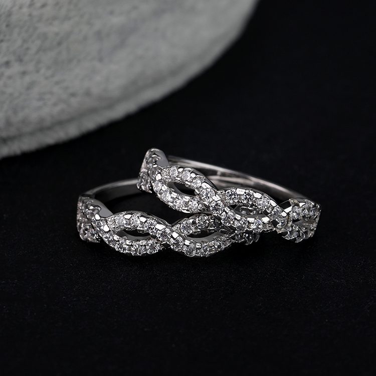 Minimalist 925 Sterling Silver Cubic Zirconia Ring for Women Stackable Wedding Gift Band Wholesale OEM ODM