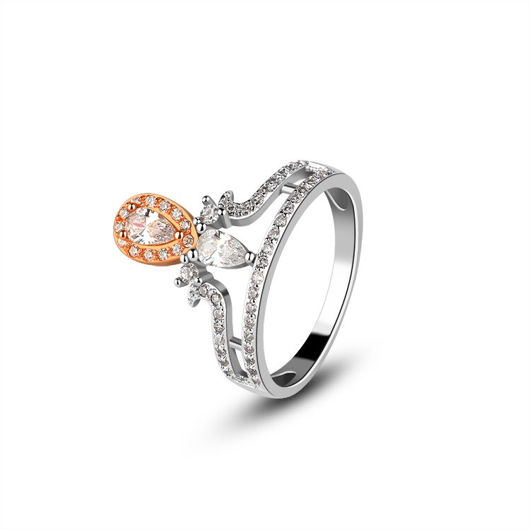 S925 Silver Crown Ring with Clear Zircon Sparkle Focus Lightweight and Stylish Jewelry for Elegant Daily Dressing
