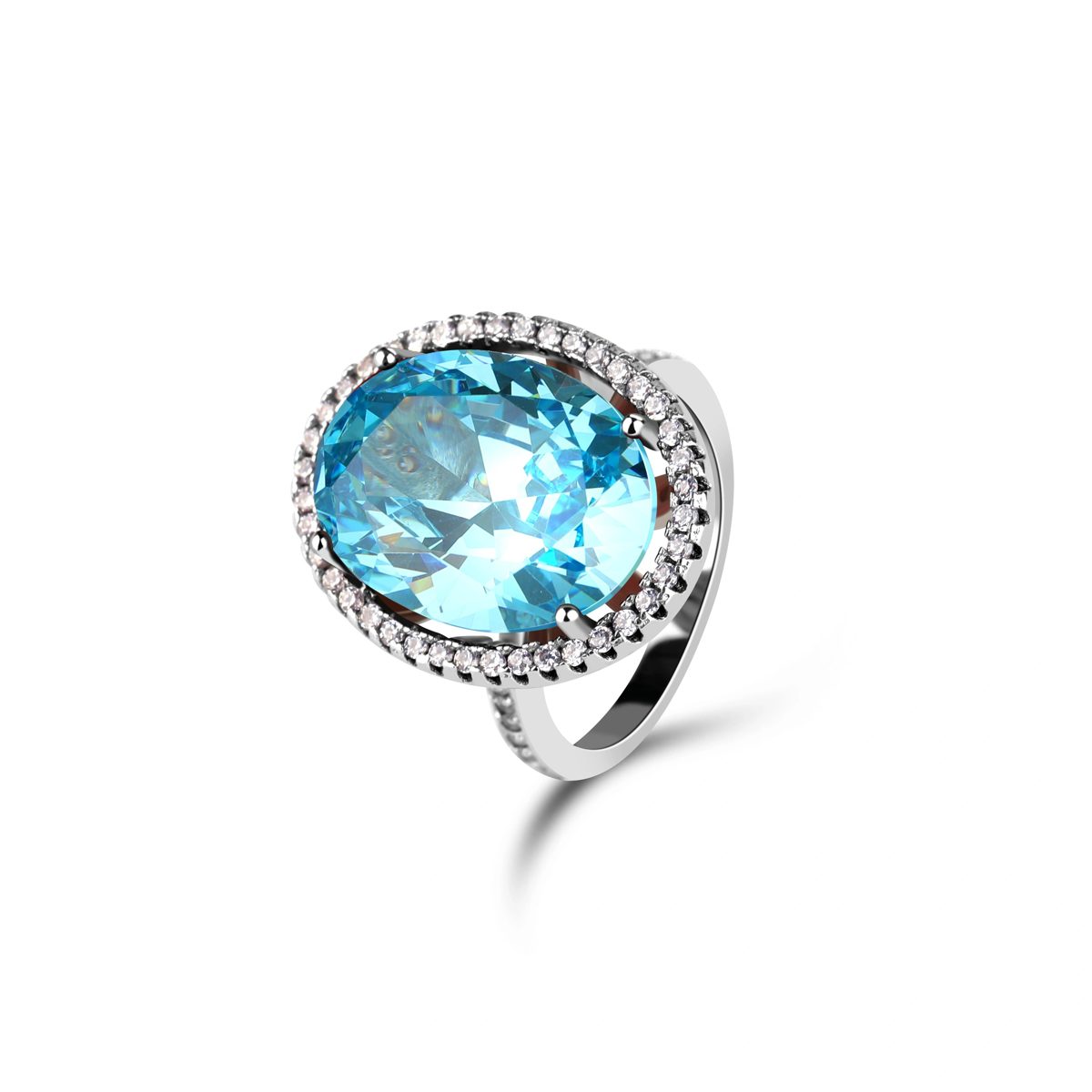 Elegant Bule Multiple Colors Clear Zircon Silver Ring with Finish Timeless Jewelry Piece for Celebrations or Daily Outfits
