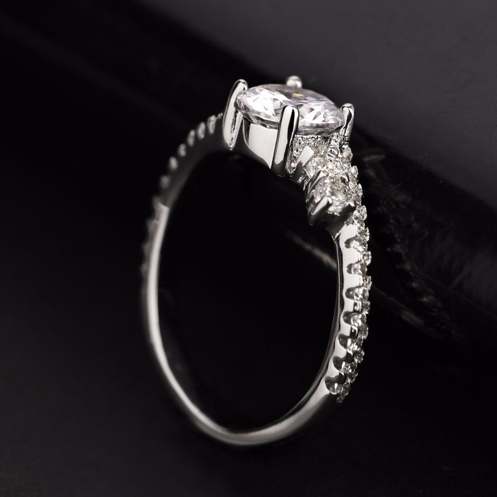 Custom Silver Jewelry 925 Sterling Silver Ring Women Jewellerydiamond Wedding Engagement Couple Rings