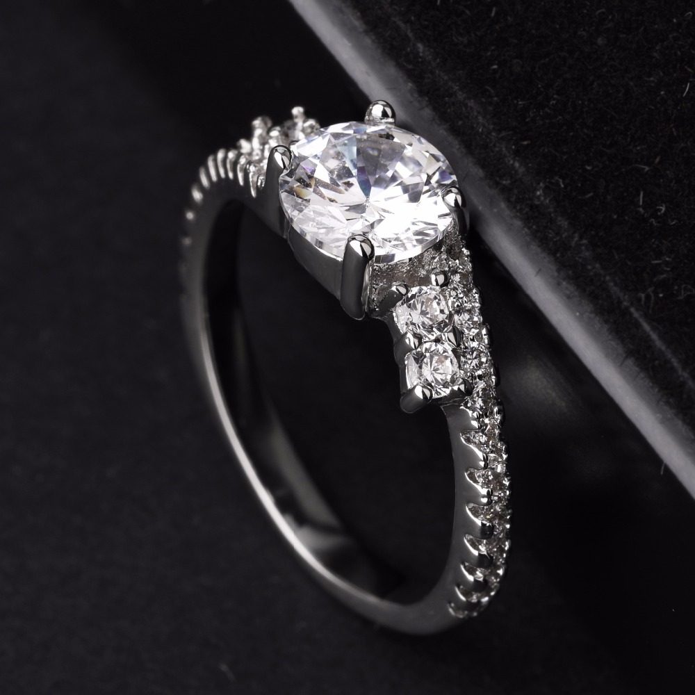 Custom Silver Jewelry 925 Sterling Silver Ring Women Jewellerydiamond Wedding Engagement Couple Rings