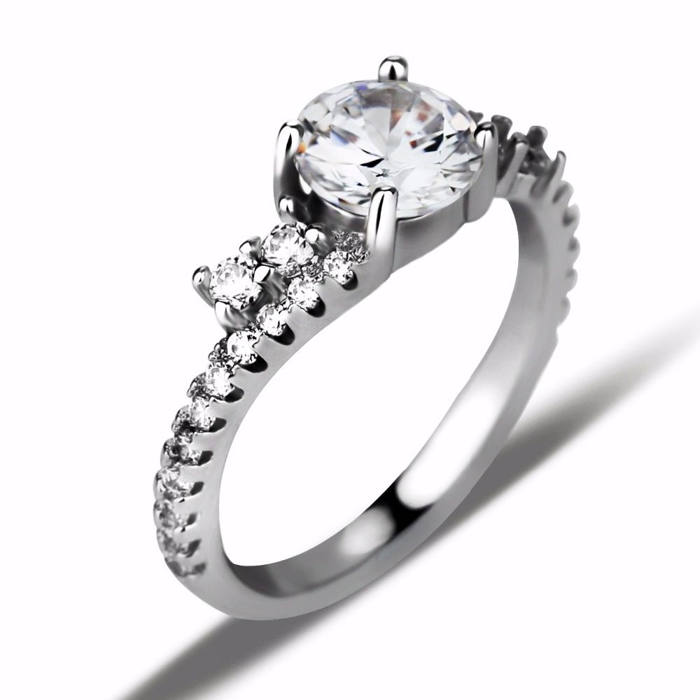 Custom Silver Jewelry 925 Sterling Silver Ring Women Jewellerydiamond Wedding Engagement Couple Rings