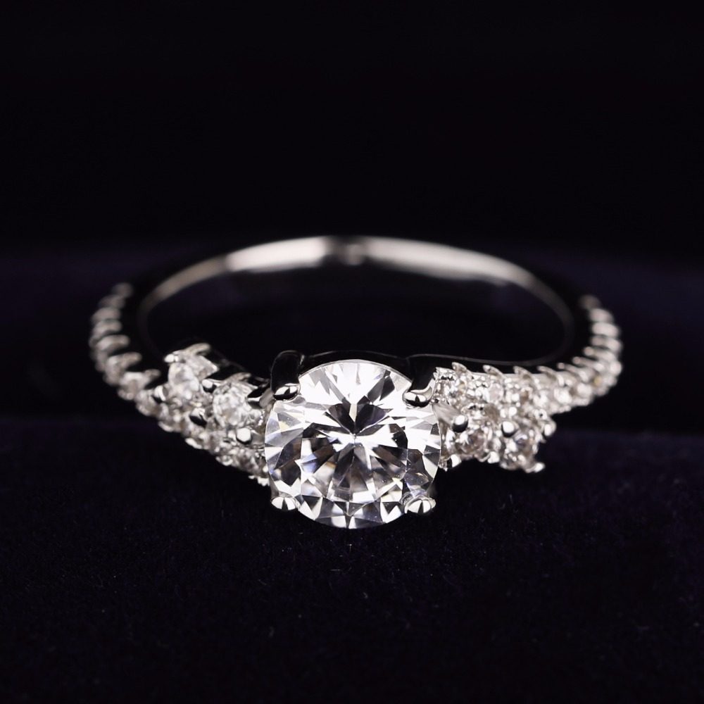 Custom Silver Jewelry 925 Sterling Silver Ring Women Jewellerydiamond Wedding Engagement Couple Rings