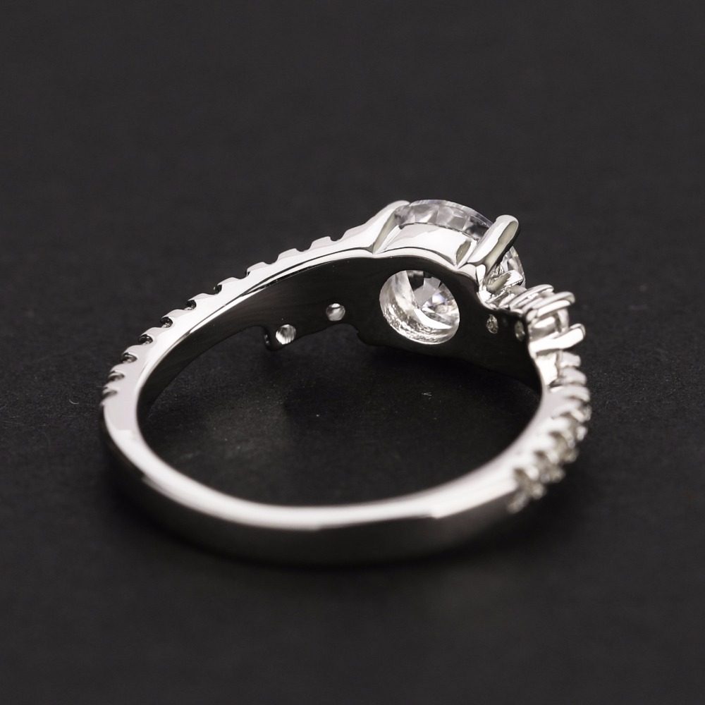 Custom Silver Jewelry 925 Sterling Silver Ring Women Jewellerydiamond Wedding Engagement Couple Rings