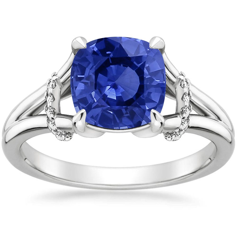 Classical Crystal Cubic  Zircon 925 Silver Ring with Blue Stone
