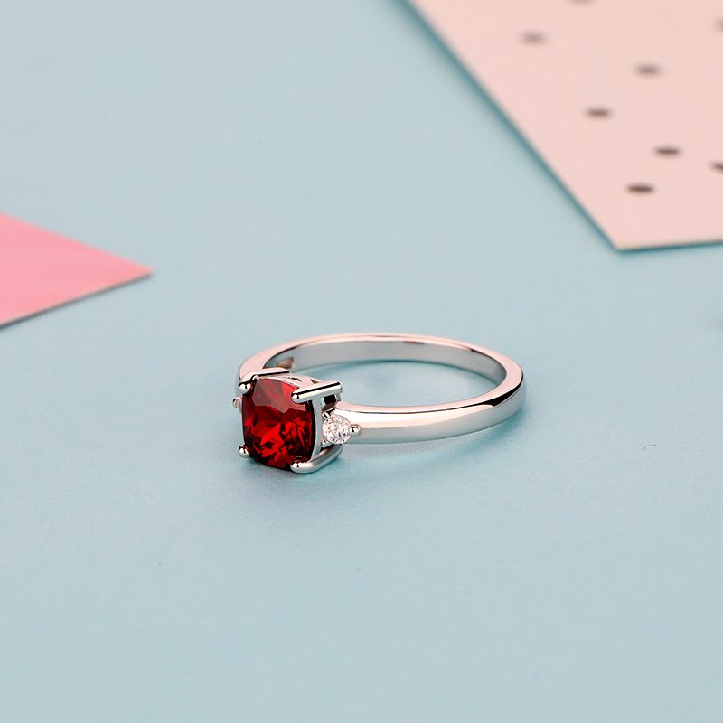 High Quality Moissanite Ring 925 Sterling Silver Jewelry Minimalism S925 Silver Ruby Zircon Rings
