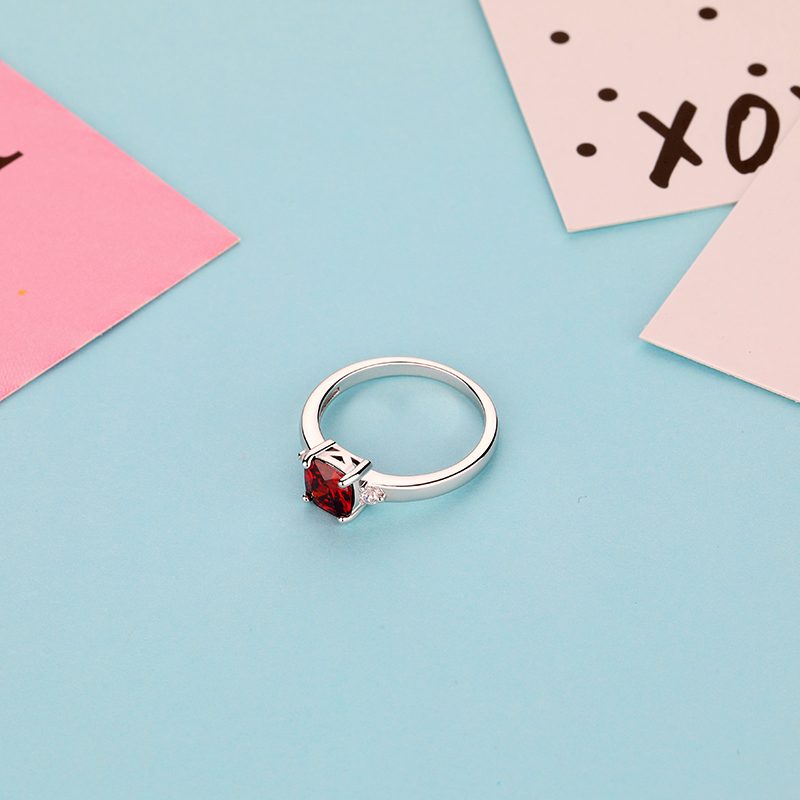 High Quality Moissanite Ring 925 Sterling Silver Jewelry Minimalism S925 Silver Ruby Zircon Rings