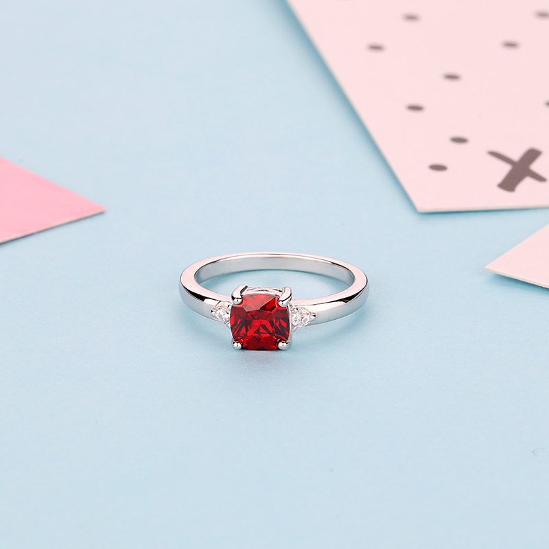 High Quality Moissanite Ring 925 Sterling Silver Jewelry Minimalism S925 Silver Ruby Zircon Rings